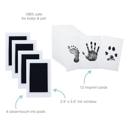 Pearhead 4-Pack Clean Touch Ink Pad Kit, Baby and Pet Pawprint Keepsake - color: Black 4-Pack, size: Regular 2.5" x 3.5”