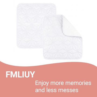 2 Pack Quilted Bed Pads Washable Waterproof 34x36 Inch White - color: White, size: 34"x36"
