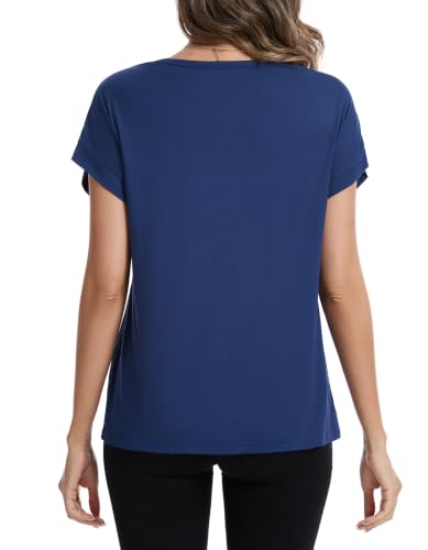 Sosolism Cool-Touch Bamboo Women's Maternity Nursing Tops S-XXL - color: Navy, size: Small