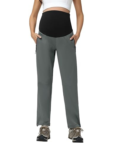 V VOCNI Maternity Pants Straight Leg Scrub Pants - color: Grey, size: Medium