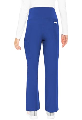 Med Couture Touch Maternity Scrub Pant Straight Leg with 3 Pockets - color: Royal, size: X-Small