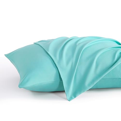 NTBAY Standard Microfiber Pillowcases, Set of 2, Aqua - color: Aqua, size: Standard (20"x26")