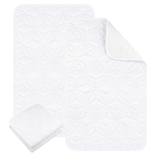 2 Pack Quilted Waterproof Pads for Bed Washable 34x52 Inch White - color: White, size: 34"x52"