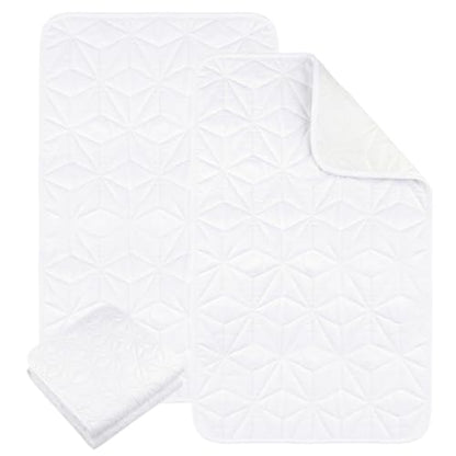 2 Pack Quilted Waterproof Pads for Bed Washable 34x52 Inch White - color: White, size: 34"x52"