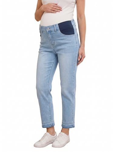 BLENCOT Women Maternity Jeans Summer Straight Leg Stretchy Denim