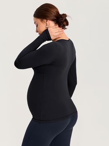 MOMANDA Crossover Maternity Nursing Tops - color: Black, size: X-Small