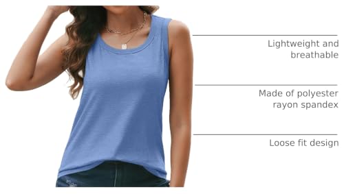 AUTOMET Women's Square Neck Tank Top - color: Blue, size: Small