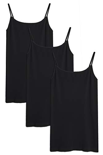 NIKIBIKI Women Seamless Basic Camisole, Made in U.S.A - color: 3 Pack: Black, Black, Black