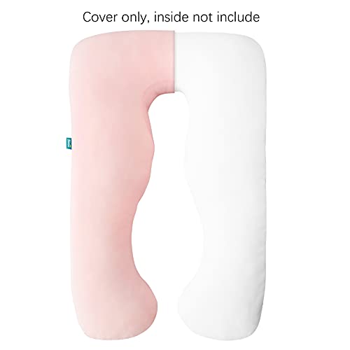 Pregnancy Pillow Cover U-Shaped 100% Cotton (ONLY Pillowcase), Pink - color: Pink, size: U-Shape