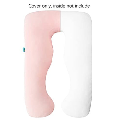 Pregnancy Pillow Cover U-Shaped 100% Cotton (ONLY Pillowcase), Pink - color: Pink, size: U-Shape