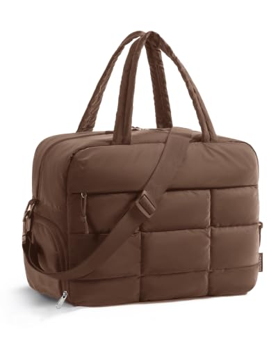 BAGSMART Small Gym Bag for Women, Carry on Travel Duffel Bag - color: Chocolate, size: Medium