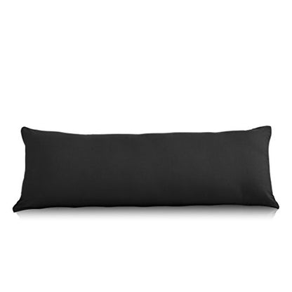 Evolive Ultra Soft Microfiber Body Pillow Cover/Pillowcases 21"x54" with Hidden Zipper Closure (Black) - color: Black