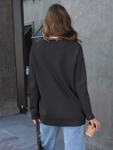 LILLUSORY Women's Oversized Fall Cardigan Sweater Chunky Jackets 2026 - color: Black, size: Medium
