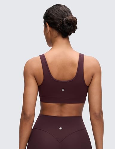 CRZ YOGA Maternity V Neck Nursing Bras - color: Ripe Plum, size: Medium
