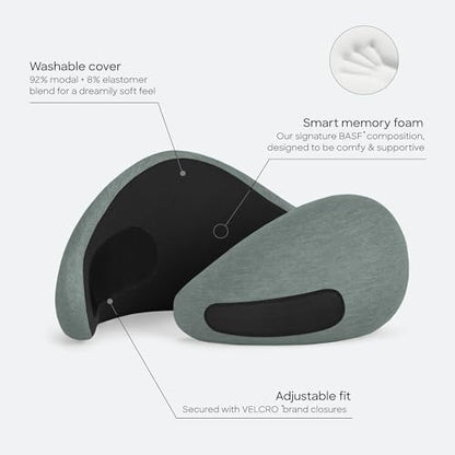 Ostrichpillow GO Travel Pillow, 360° Memory Foam Support, Soft & Washable - color: Green Moss