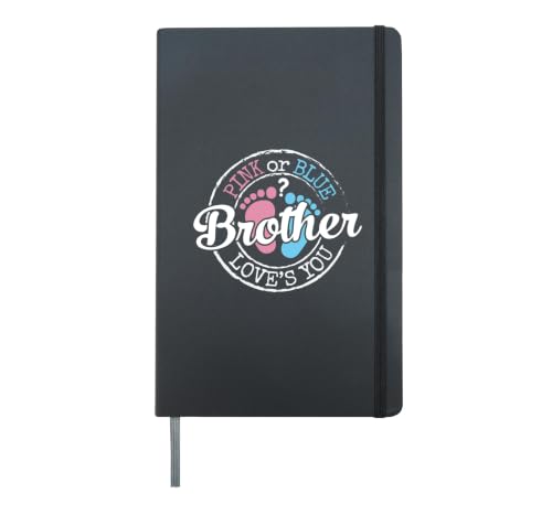 Gender Reveal Brother Gifts Brother To Be Baby Shower Hardcover Journal, Black