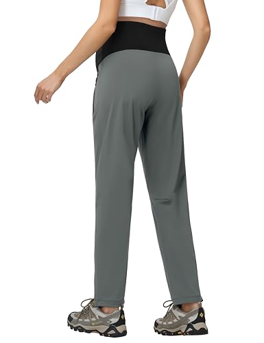 V VOCNI Maternity Pants Straight Leg Scrub Pants - color: Grey, size: Small