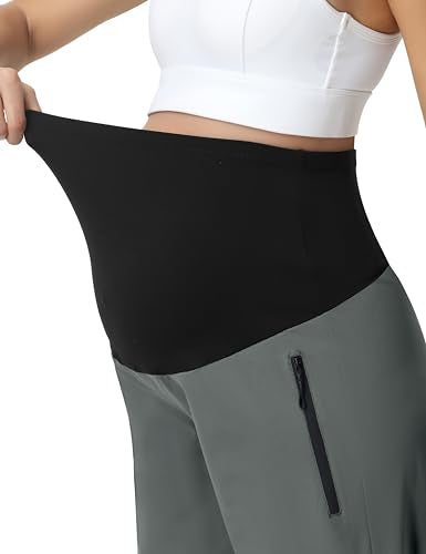 V VOCNI Maternity Pants Straight Leg Scrub Pants - color: Grey, size: Small