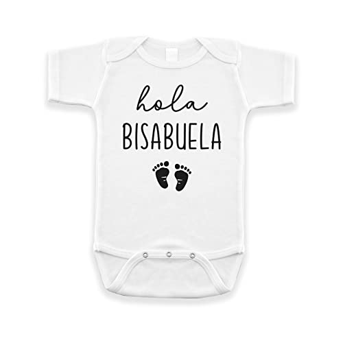 Hola Bisabuela Pregnancy Announcement Infant Bodysuit for Great Grandma - color: White