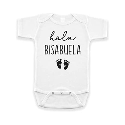 Hola Bisabuela Pregnancy Announcement Infant Bodysuit for Great Grandma - color: White