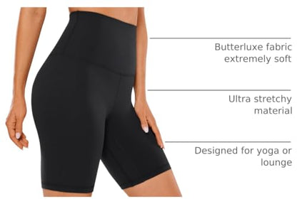 CRZ YOGA Super High Waist Biker Shorts 8" - color: Black, size: Medium