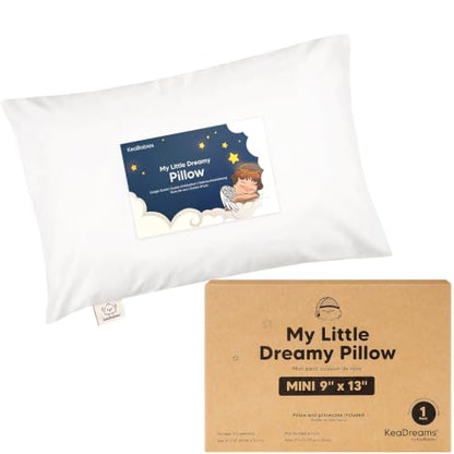 Mini Toddler Pillow with Pillowcase, 9x13 My Dreamy Pillow (Soft White) - color: Soft White, size: Mini 9x13