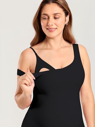 MOMANDA Maternity Nursing Tank Tops - color: Black, size: X-Large
