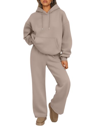 Trendy Queen Womens 2 Piece Lounge Sweat Sets Matching Sweatsuits - color: Coffeegery, size: Small