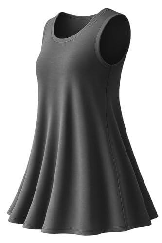 Epic MMA Gear Long Flowy Sleeveless Tunic Top for Women - color: Charcoal, size: Medium