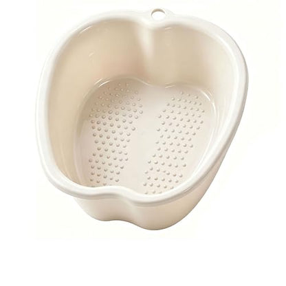 Foot Soaking Tub, Foot Bath Tub with Massage Points, Thickened Plastic Foot Soak Basin, Portable Foot Spa Bucket for Home - color: White