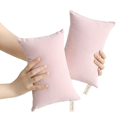 BEDSUM Plush Mini Pillows, 11 x 7, Microfiber, 2 Pack, Pink - color: Pink, size: 11x7 inches