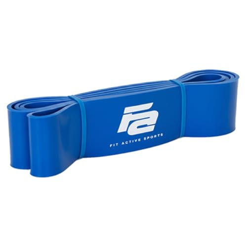 Fit Active Sports Resistance Workout Exercise Bands for Home, Gym, Stretching, Strength Training, Weightlifting, Pull Up Assist - Indoor and Outdoor Use - color: Blue
