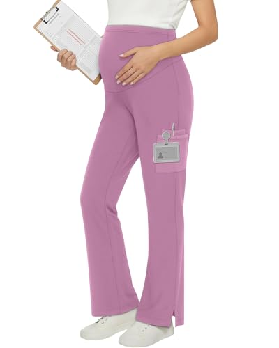 Women's Maternity Scrub Pants - color: Light Pink, size: Large