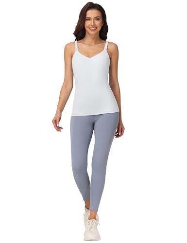Foucome Nursing Tank Tops with Built in Bra - color: White, size: XX-Large