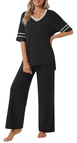 Anyhold Lounge Sets for Women Fall Pajamas Set 2 Piece Outfits - color: Dark-gray, size: XX-Large