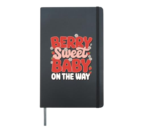 Berry Sweet Baby On The Way Hardcover Journal, Black