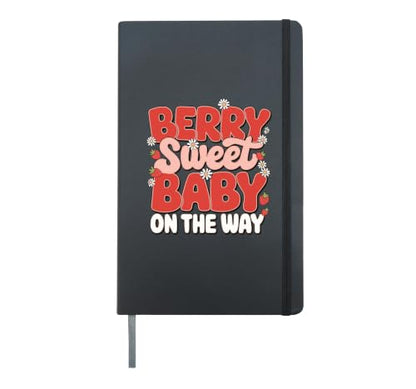 Berry Sweet Baby On The Way Hardcover Journal, Black