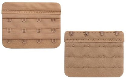 Women Bra Extenders 2 Hook/3 Hook/4 Hook Soft Bra Strap Extension - color: Bra Extender 4 Hook Beige 3pcs