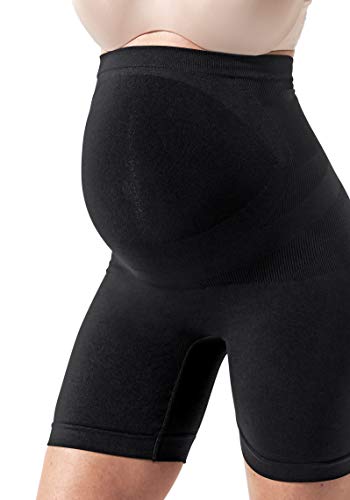 BLANQI Belly Support Maternity Shorts for Women - Seamless Pregnancy Shorts with Responsive Tummy Panel - size: Large