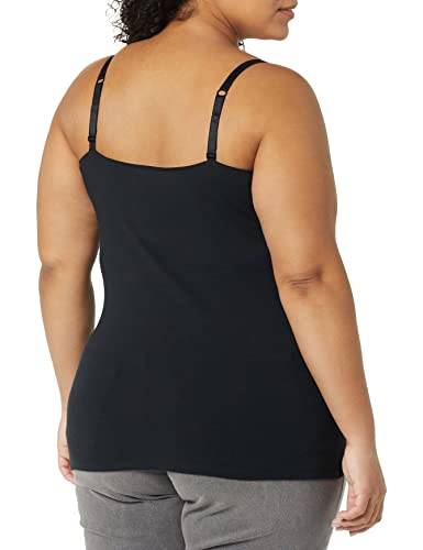Amazon Essentials Women's Maternity Nursing Camisole with Adjustable Straps and Built-in Shelf Bra, Pack of 2 - color: 2-pack Black, size: X-Small