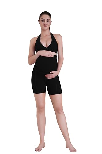 Sunzel Maternity Biker Shorts for Women, Over Belly with Pockets - size: XX-Large