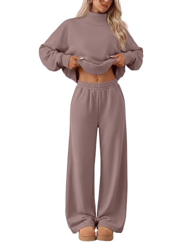 Neer Women's 2 Piece Set Sweatsuits Lounge Outfits Set - color: Coffee, size: XX-Large