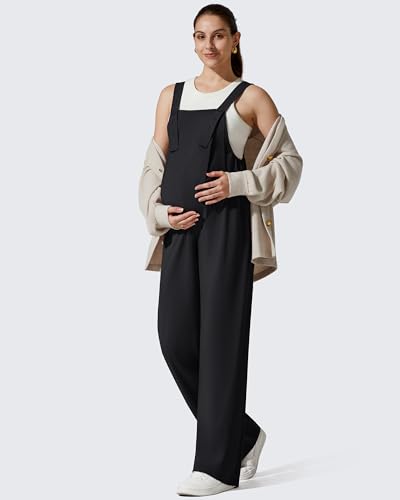 G4Free Shiftready Maternity Jumpsuit Pregnancy Overalls Adjustable Casual - color: Black, size: X-Large