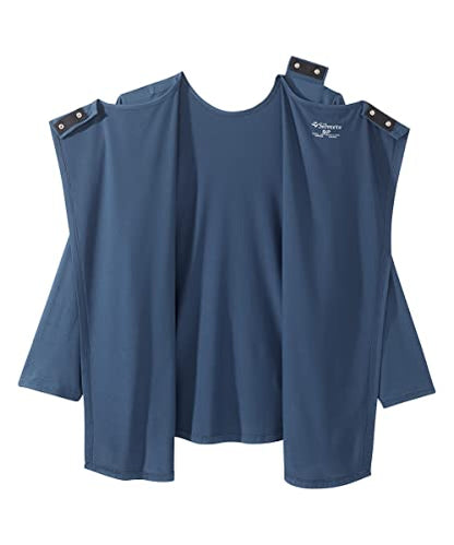 Silverts Women's Adaptive Open Back Long Sleeve Top, Assisted Dressing - color: Caribbean Blue, size: Large