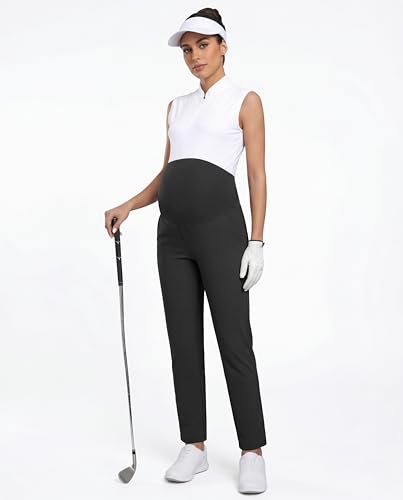 Maternity Pants Over Belly Pregnancy Scrub Pants - color: Black, size: XX-Large