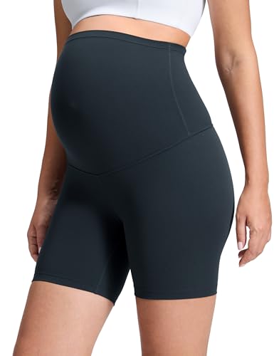 CRZ YOGA Maternity Biker Shorts 6" - color: True Navy, size: Large