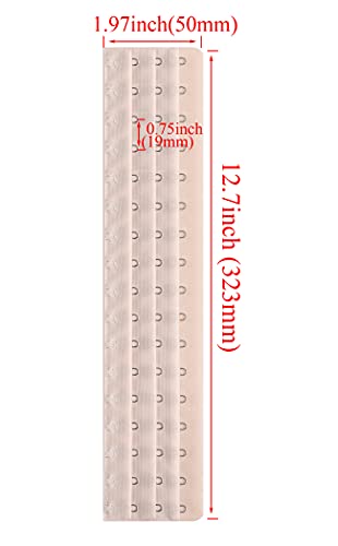 Corset Bra Extender Hook 3/4 Inch Spacing - color: 4pcs:16hook/Light Beige&black