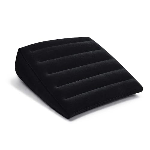 Inflatable Wedge Pillow for Travel, Camping & Indoor Sleep - color: Drak