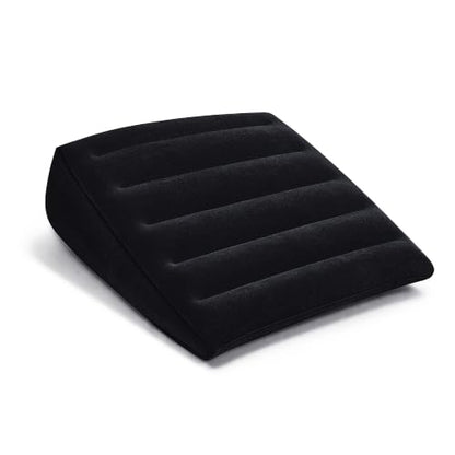 Inflatable Wedge Pillow for Travel, Camping & Indoor Sleep - color: Drak