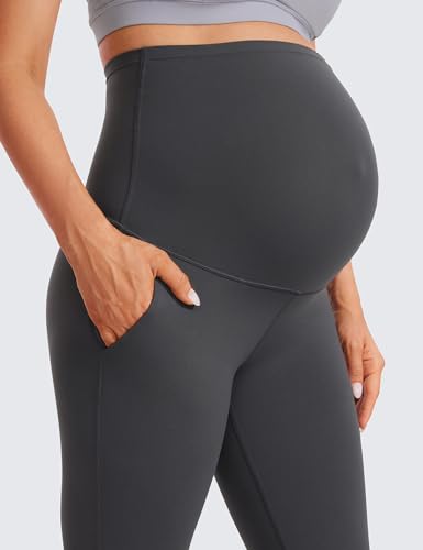 CRZ YOGA Maternity Flare Legging Pocket 29''/31''/33'' - color: Mysterious Grey, size: Medium